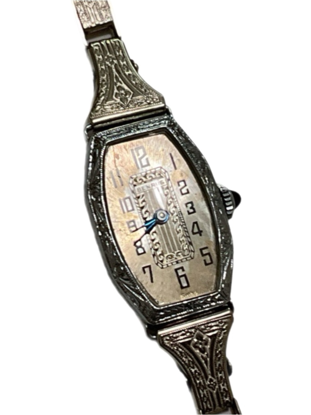 Watch - Vintage Art Nouveau Benrus - 14K White Gold - Not Working